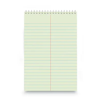 Universal® Steno Pads, Gregg Rule, Red Cover, 80 Green-Tint 6 x 9 Sheets