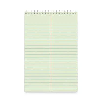 Universal® Steno Pads, Gregg Rule, Red Cover, 80 Green-Tint Sheets, 6 x 9, 6/Pack