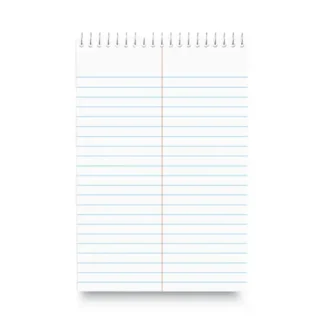 Universal® Steno Pads, Gregg Rule, Red Cover, 80 White 6 x 9 Sheets