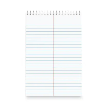 Universal® Steno Pads, Gregg Rule, Red Cover, 80 White 6 x 9 Sheets, 6/Pack