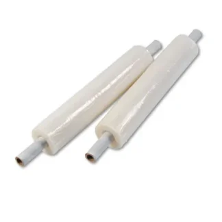 Universal® Stretch Film with Preattached Handles, 20" x 1,000 ft, 20 mic (80-Gauge), Clear, 4/Carton