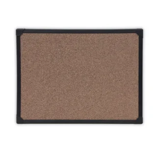 Universal® Tech Cork Board, 24" x 18", Brown Surface, Black Aluminum Frame