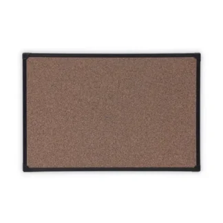 Universal® Tech Cork Board, 36" x 24", Brown Surface, Black Plastic Frame