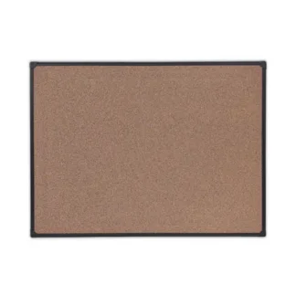 Universal® Tech Cork Board, 48" x 36", Brown Surface, Black Aluminum Frame