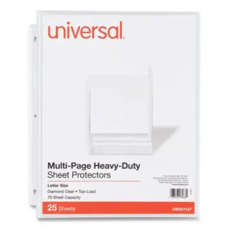 Universal® Top-Load Poly Sheet Protectors, Heavy Gauge, Letter Size, Clear, 25/Pack