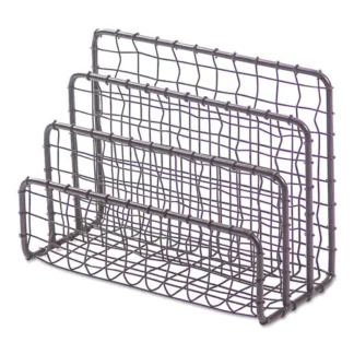 Universal® Vintage Wire Mesh File and Letter Sorter, 3 Sections, DL to Legal Size, Vintage Bronze