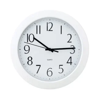 Universal® Whisper Quiet Clock, 12" Diameter, White Case