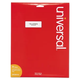 Universal® White Labels, Inkjet/Laser Printers, 1 x 2.63, White
