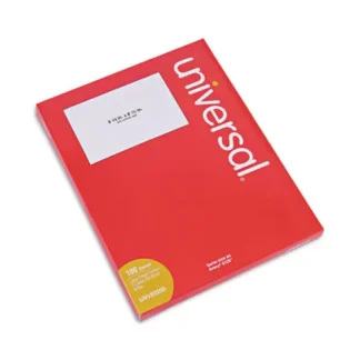 Universal® White Labels for Inkjet/Laser Printers, White, 5.5 x 8.5, 2 per Sheet, 100 Sheets/Pack