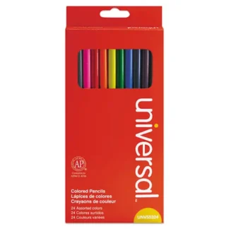 Universal™ Woodcase Colored Pencils, Assorted Colors, 24/Pack
