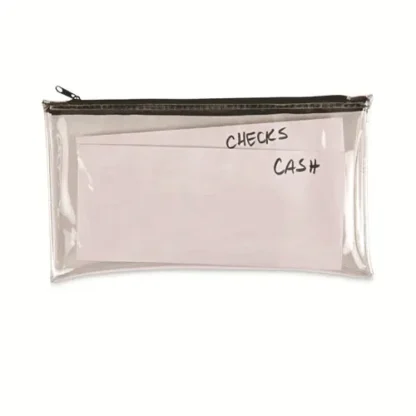 Universal® Zippered Wallets/Cases, Clear/Black, 2/Pack