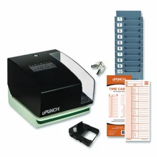 uPunch™ Digital Time Clock and Date Stamp Bundle, Black