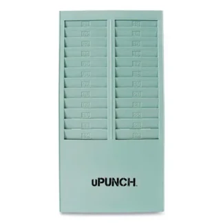 uPunch™ Time Card Rack, 24 Pockets, Gray