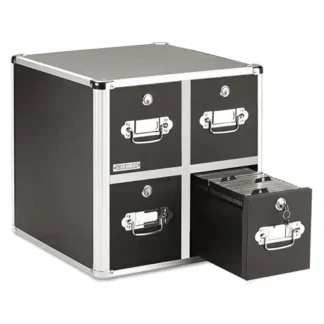 Vaultz® Four-Drawer CD File Cabinet, Black