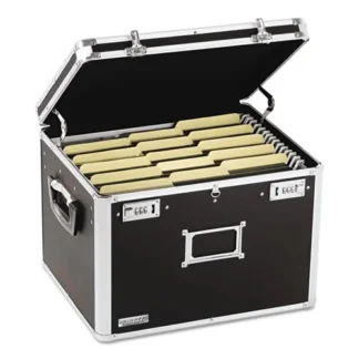 Vaultz® Locking File Chest with Adjustable File Rails, Black, 17.5" x 14" x 12.5"