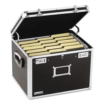 Vaultz® Locking File Chest with Adjustable File Rails, Black, 17.5" x 14" x 12.5"
