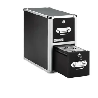 Vaultz® Two-Drawer CD File Cabinet, Black