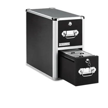 Vaultz® Two-Drawer CD File Cabinet, Black