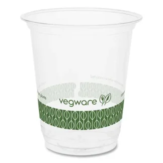 Vegware™ 76-Series Cold Cup, 7 oz, Plastic, Clear/Green, 1,000/Carton