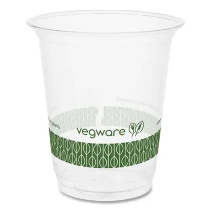 Vegware™ 76-Series Cold Cup, 7 oz, Plastic, Clear/Green, 1,000/Carton