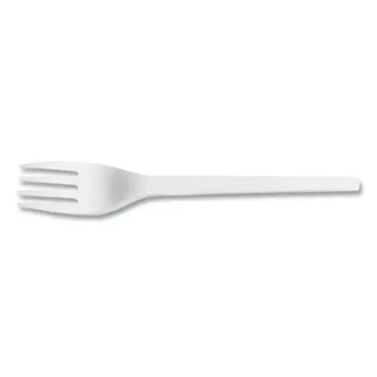 Vegware™ CPLA Cutlery, General Purpose Fork, White, 1,000/Carton