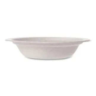Vegware™ Molded Fiber Compostable Bowls, Sugarcane, 12 oz, White, 1,000/Carton
