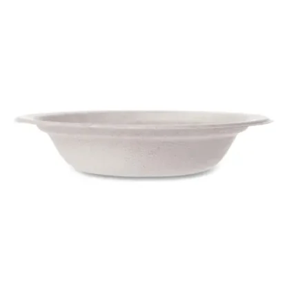 Vegware™ Molded Fiber Compostable Bowls, Sugarcane, 12 oz, White, 1,000/Carton