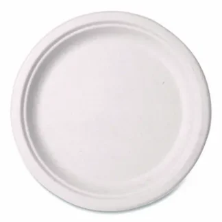 Vegware™ Nourish Compostable Molded Fiber Plate, Sugarcane, 10" Diameter, White, 500/Carton