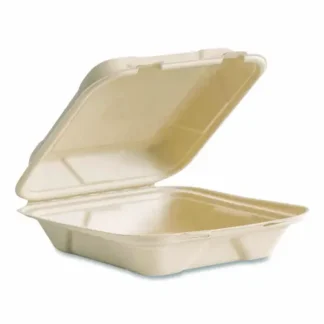 Vegware™ Nourish Molded Fiber Takeout Containers, Compostable, White, Sugarcane, 200/Carton