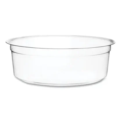 Vegware™ Round Deli Pots, Compostable, 8 oz, Clear, Plastic, 500/Carton
