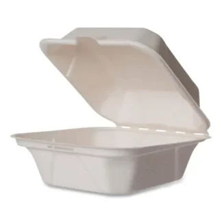 Vegware™ White Molded Fiber Clamshell Containers