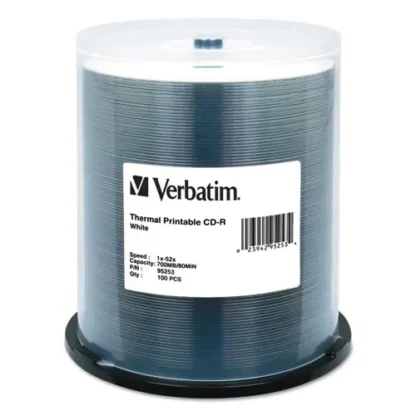 Verbatim® CD-R DataLifePlus Printable Recordable Disc, 700 MB/80 min, 52x, White, 100/Pack