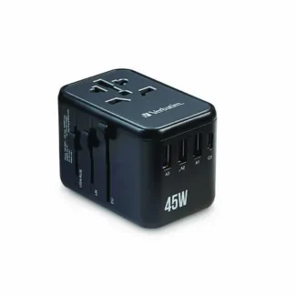 Verbatim® UTA-08 Universal Travel Adapter, (3) USB-A/(3) USB-C