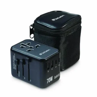 Verbatim® UTA-09 GaN III Universal Travel Adapter, (2) USB-A/(2) USB-C, USB-C with Power Delivery 3.0