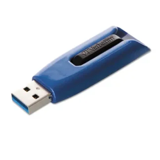 Verbatim® V3 Max USB 3.0 Flash Drive, 64 GB, Blue