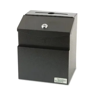 Vertiflex® Steel Suggestion Box with Locking Top, Black
