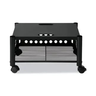 Vertiflex® Underdesk Machine Stand, Metal, 2 Shelves, 90 lb Capacity, Black
