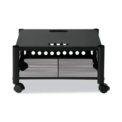 Vertiflex® Underdesk Machine Stand, Metal, 2 Shelves, 90 lb Capacity, Black