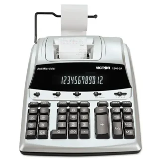 Victor® 1240-3A Antimicrobial Printing Calculator, Black/Red Print, 4.5 Lines/Sec