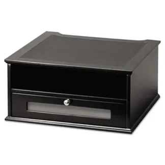 Victor® Midnight Black Collection Monitor Riser, 13" x 13" x 6.5", Black, Supports 50 lbs