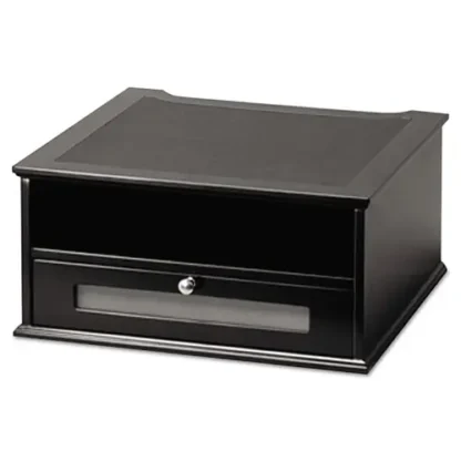 Victor® Midnight Black Collection Monitor Riser, 13" x 13" x 6.5", Black, Supports 50 lbs