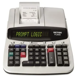 Victor® PL8000 One-Color Prompt Logic Printing Calculator, Black Print, 8 Lines/Sec