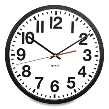 Victory Light Tempus Wall Clock, 11.8" Diameter, Black Case
