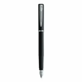 Waterman Allure Fountain Pen, Fine Point, Blue Ink, Black/Silver Barrel