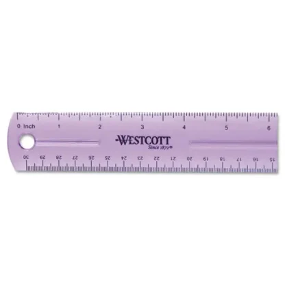 Westcott® 12" Jewel Colored Ruler, Standard/Metric, Plastic