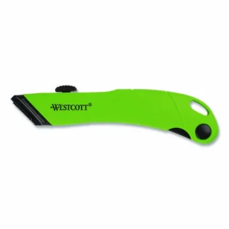 Westcott® Ceramic Safety Cutter with Fold-Out Film Cutter, Plastic Handle, Green