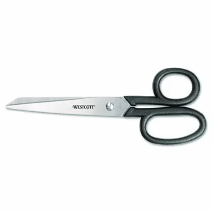 Westcott® Kleencut Stainless Steel Shears, 7" Long, Straight Black Handle