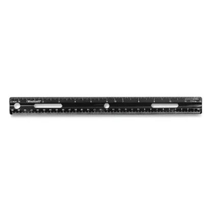 Westcott® KleenEarth Recycled Ruler, Standard/Metric, 12" Long, Plastic, Black