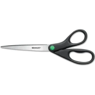 Westcott® KleenEarth Scissors, 9" Long, 3.75" Cut Length, Straight Black Handle