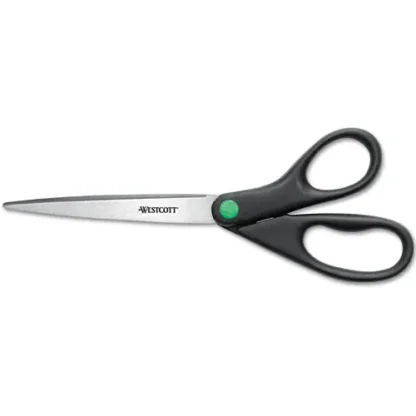 Westcott® KleenEarth Scissors, 9" Long, 3.75" Cut Length, Straight Black Handle